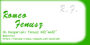 romeo fenusz business card